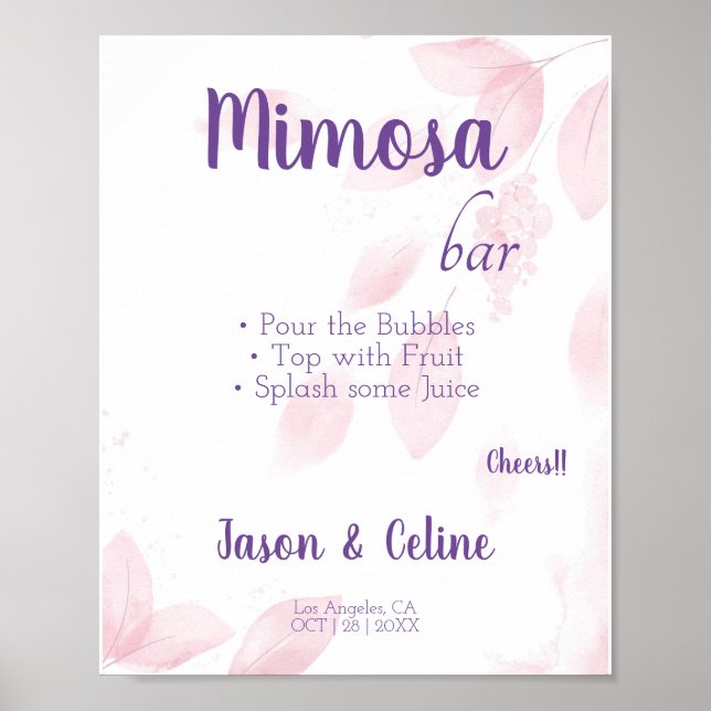 Editable Mimosa Bar Sign Printable (Front)