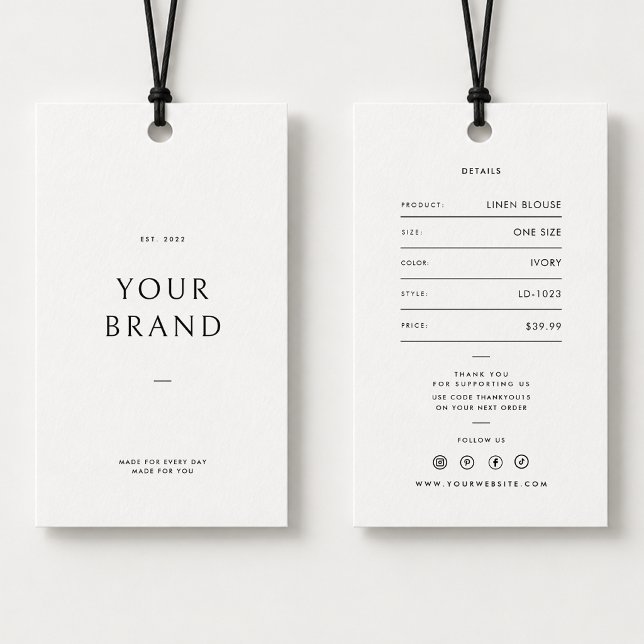 Editable Minimal Clothing Price Tag (Creator Uploaded)