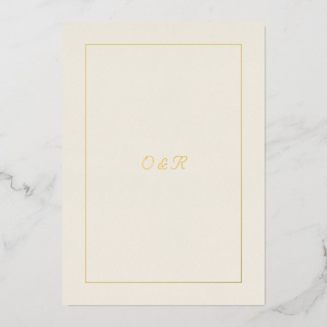 Editable Minimal QR Code Invitation with Gold Init (Recto)