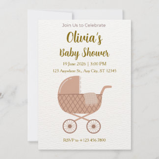 Editable Minimalist Baby Shower  Invitation