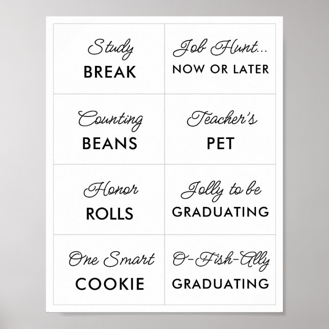 Editable Minimalist Graduation Candy Bar Signs (Front)