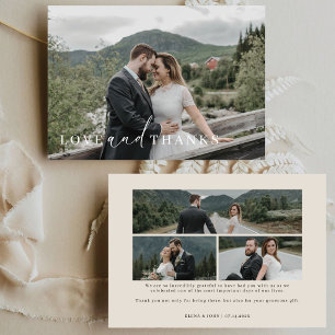 Editable Minimalist Photo Collage  Thank You Card