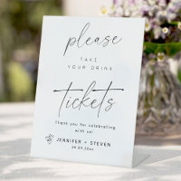 Editable Minimalist Wedding Reception Drink Ticket