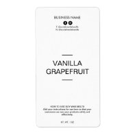 Editable Minimalist White Soy Wax Melt Labels