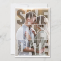 Editable Modern Bold Save the Date Negative Space