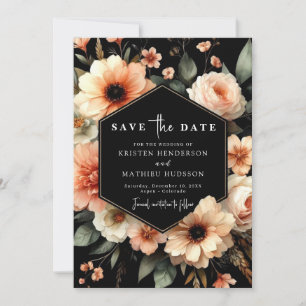 Editable Modern Peach Wedding Save The Date
