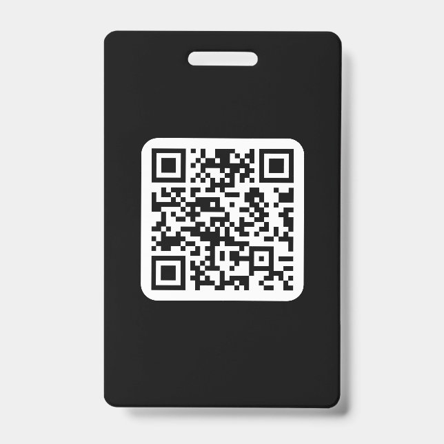 Editable Modern QR code | Black White or Any Colou Badge (Front)