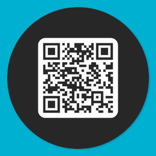 Editable Modern QR code   Black White or Any Colou Classic Round Sticker