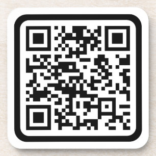 Editable Modern QR code Black White or Any Colou Coaster
