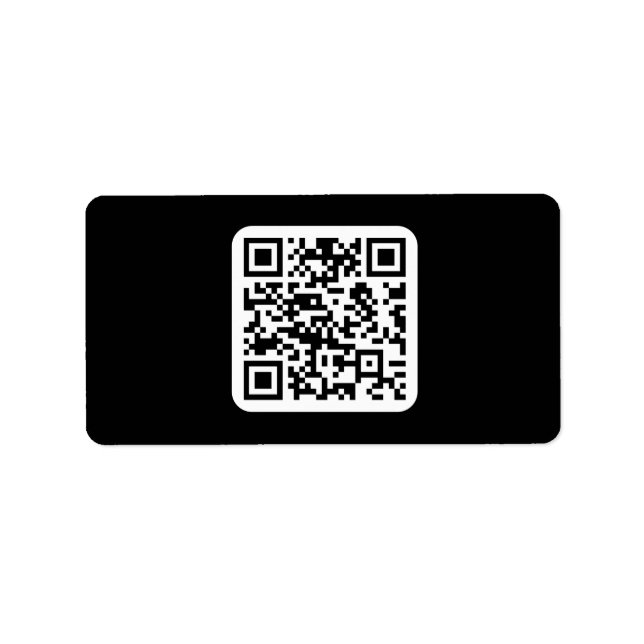 Editable Modern QR code | Black White or Any Colou Label (Front)