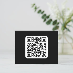 Editable Modern QR code   Black White or Any Colou Thank You Card