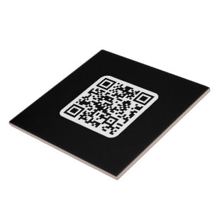 Editable Modern QR code Black White or Any Colou Tile