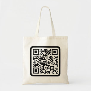 Editable Modern QR code   Black White or Any Colou Tote Bag