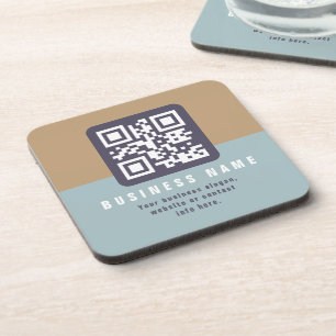 Editable Modern QR code Template Muted Colours Coaster