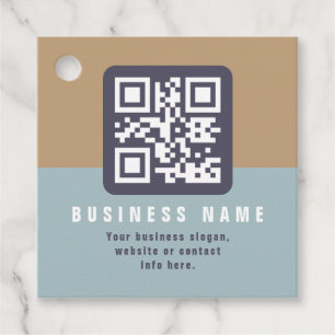 Editable Modern QR code Template Muted Colours Favour Tags