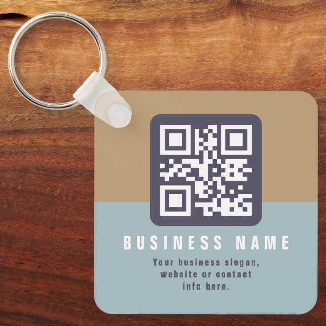 Editable Modern QR code Template | Muted Colours Keychain (Front)