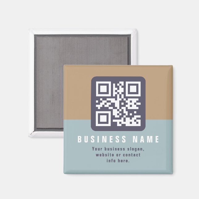 Editable Modern QR code Template | Muted Colours Magnet (Front/Back)