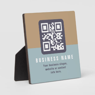 Editable Modern QR code Template   Muted Colours Plaque
