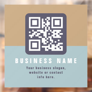 Editable Modern QR code Template   Muted Colours Window Cling