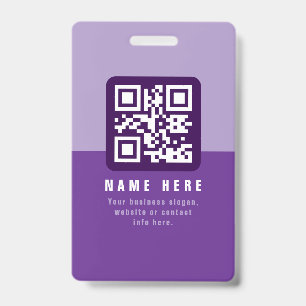 Editable Modern QR code Template   Purples Badge