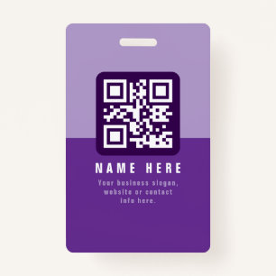 Editable Modern QR code Template   Purples Badge