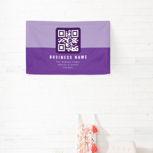 Editable Modern QR code Template Purples Banner