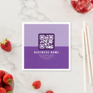 Editable Modern QR code Template   Purples Napkin