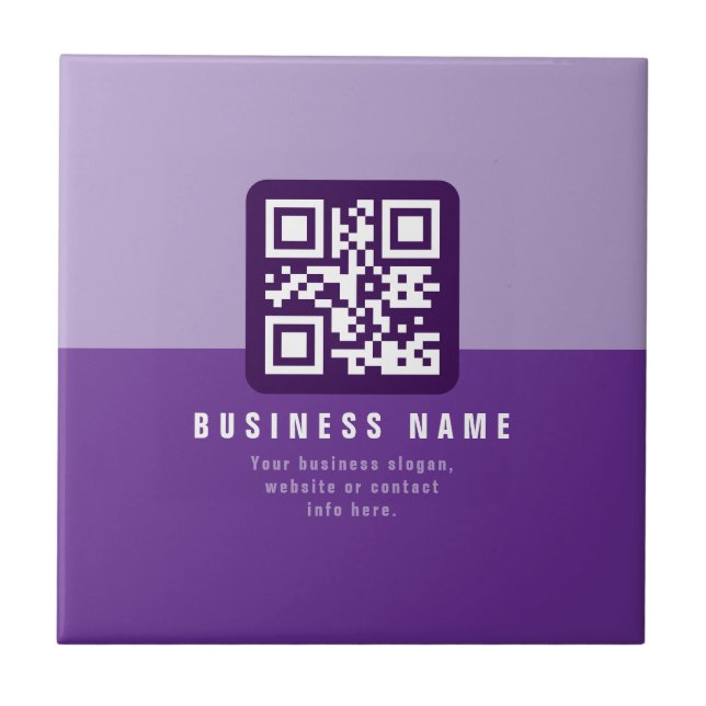 Editable Modern QR code Template | Purples Tile (Front)