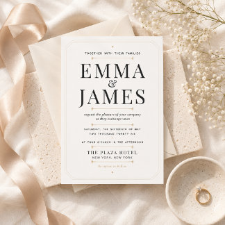 Editable Modern Serif Luxury Wedding Invitation