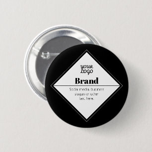 Editable Modern Text Design & Your Logo 2 Inch Round Button
