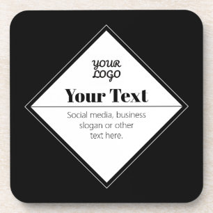 Editable Modern Text Design & Your Logo Coaster