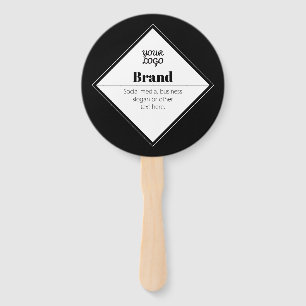 Editable Modern Text Design & Your Logo Hand Fan