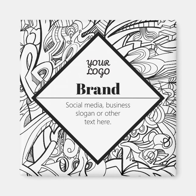 Editable Modern Text Design & Your Logo Magnet (Front)