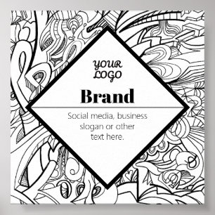 Editable Modern Text Design & Your Logo Poster