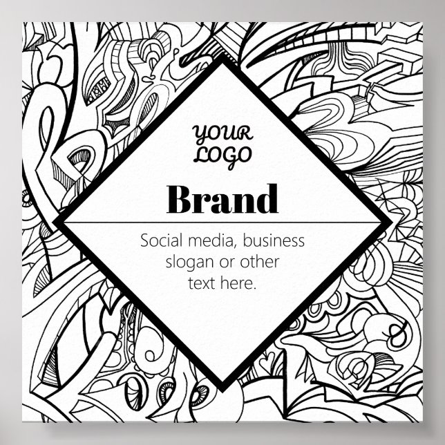 Editable Modern Text Design & Your Logo Poster (Front)