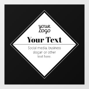 Editable Modern Text Design & Your Logo Window Cling