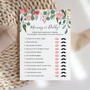 Editable Mommy or Daddy Baby Shower game Card