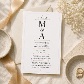 Editable Monogram Minimal Luxury Details Card