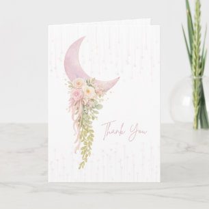 Editable Moon & Stars Thank You Card