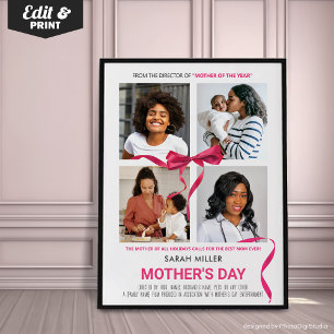 Editable Movie Poster Mothers Day Gift for Mom