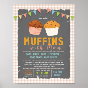 Editable muffin with mom fundraiser flyer poster