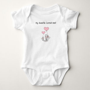 Editable My Auntie Loves Me Cats With Hearts Baby Bodysuit
