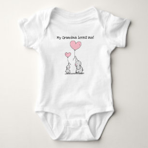 Editable My Grandma Loves Me Elephants Baby Bodysuit