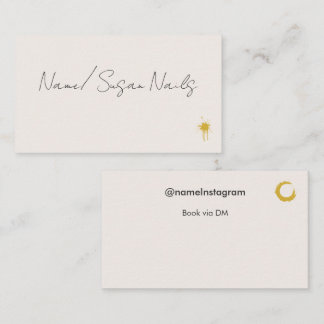 Editable Nail Tech Instagram Beige Aesthetic Business Card