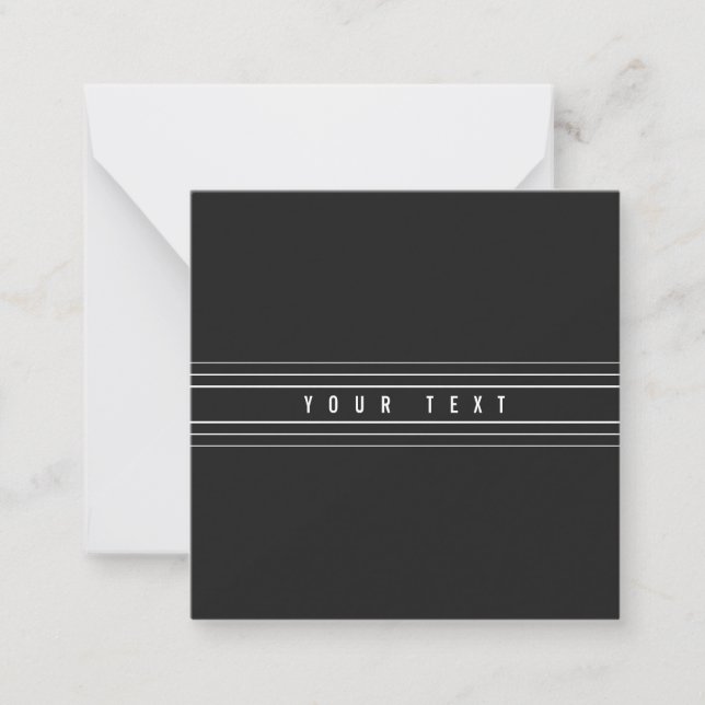 Editable Name & Geometric Stripes | Black & White Card (Front)