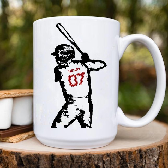 Editable Name & Jersey Number Baseball Birthday Coffee Mug (Editable Name & Jersey Number Baseball Birthday Coffee Mug)