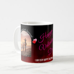 Editable Name & Quote Family Photo Valentine's Coffee Mug