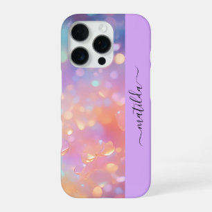 EDITABLE name sparkling Bokeh colourful prisma iPhone 16 Pro Case