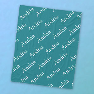 Editable name tiled monogram fleece blanket
