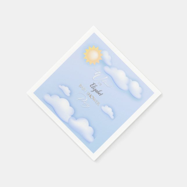  Editable napkins for baby shower party. (Corner)